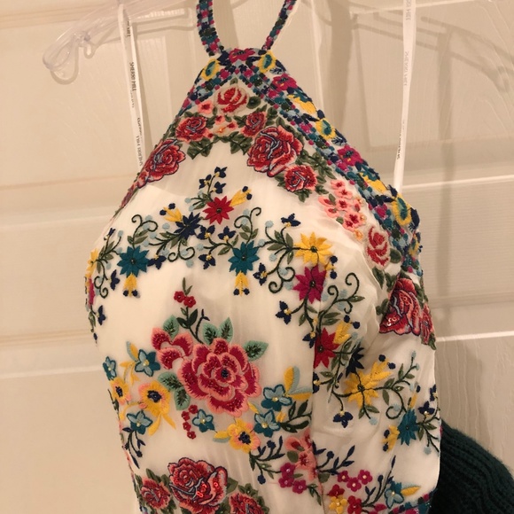 Sherri Hill Floral White Dress - Picture 1 of 5